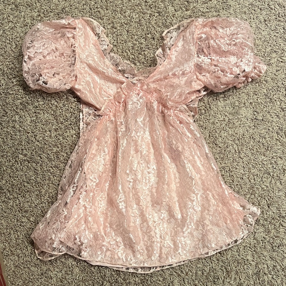 Miss Selfridge Blush Lace Dress